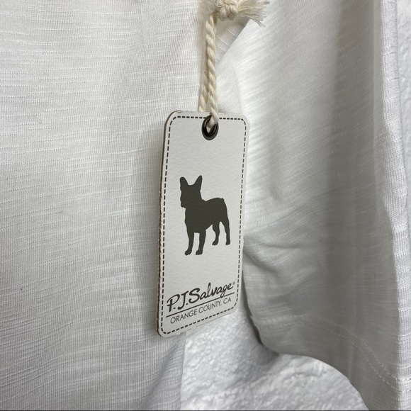 PJ Salvage Boho Embroidered Fringe Tie Pajama Top - Picture 5 of 8